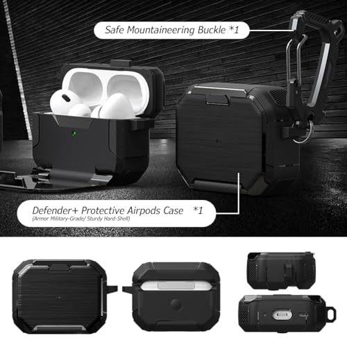 ZORBES® Protective Case for AirPods Pro 2nd Gen. Rugged Anti-Scratch TPU Charger Case Skin Cover with Anti-Open Locking Cover, Compatible with AirPods Pro 2nd Generation, with Carabiner ZORBES® Protective Case for AirPods Pro 2nd Gen. Rugged Anti-Scratch TPU Charger Case Skin Cover with Anti-Open Locking Cover, Compatible with AirPods Pro 2nd Generation, with Carabiner